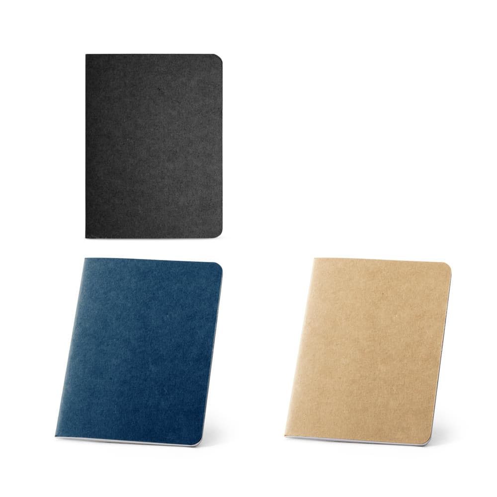 BULFINCH. Caderno B7 de capa flexível em cartão kraft 100% reciclado, com páginas lisas recicladas