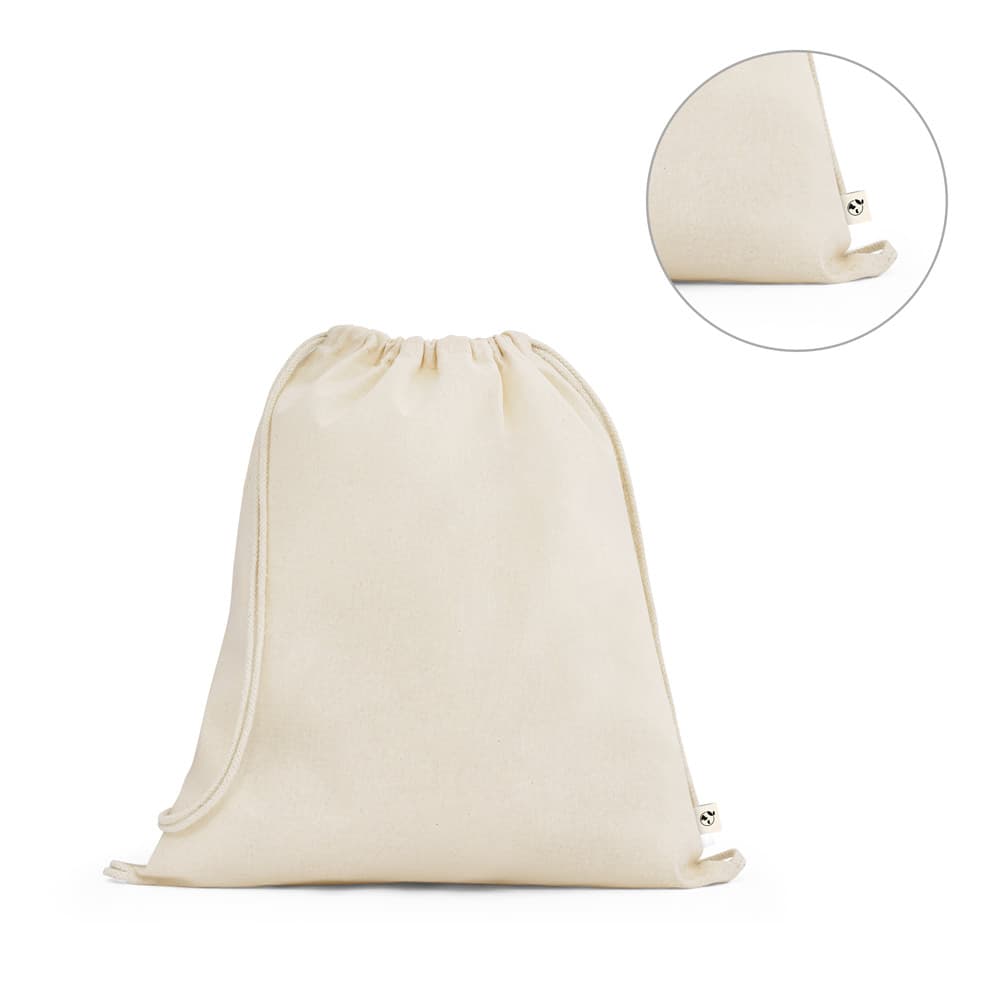 BELIZE. Sacola tipo mochila 100% algodão orgânico (140 g/m²)