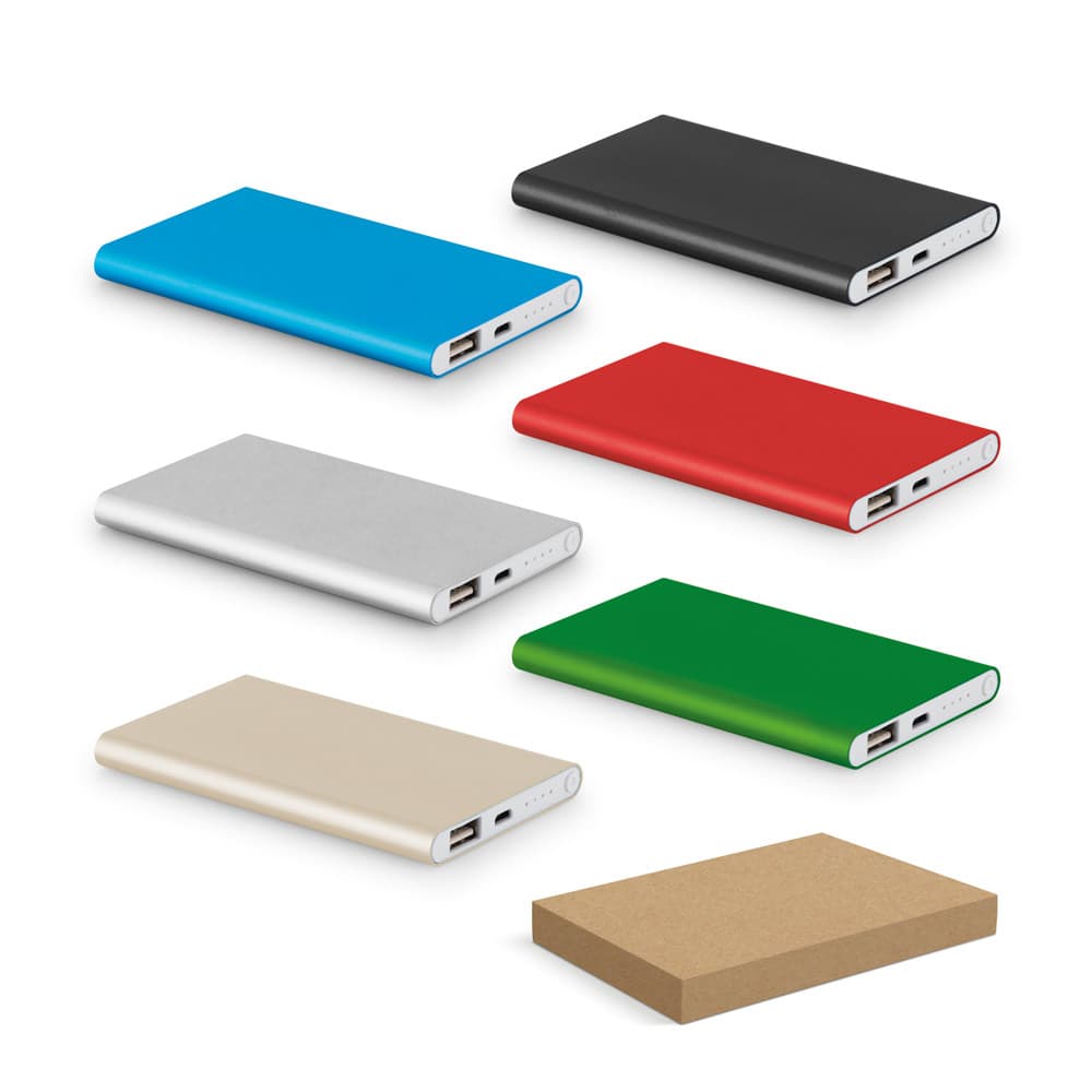 bateria portátil slim 4000 mah alumínio reciclado